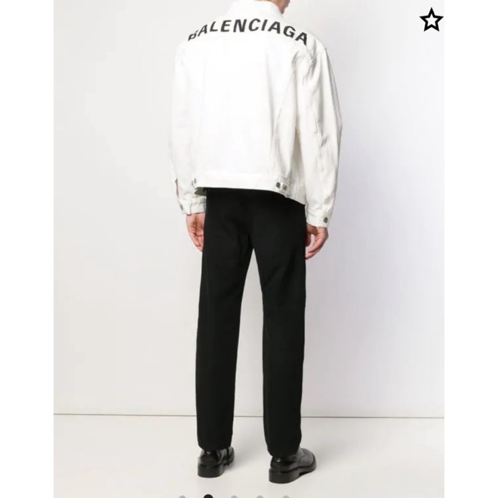 BALENCIAGA Logo Denim White Jacket